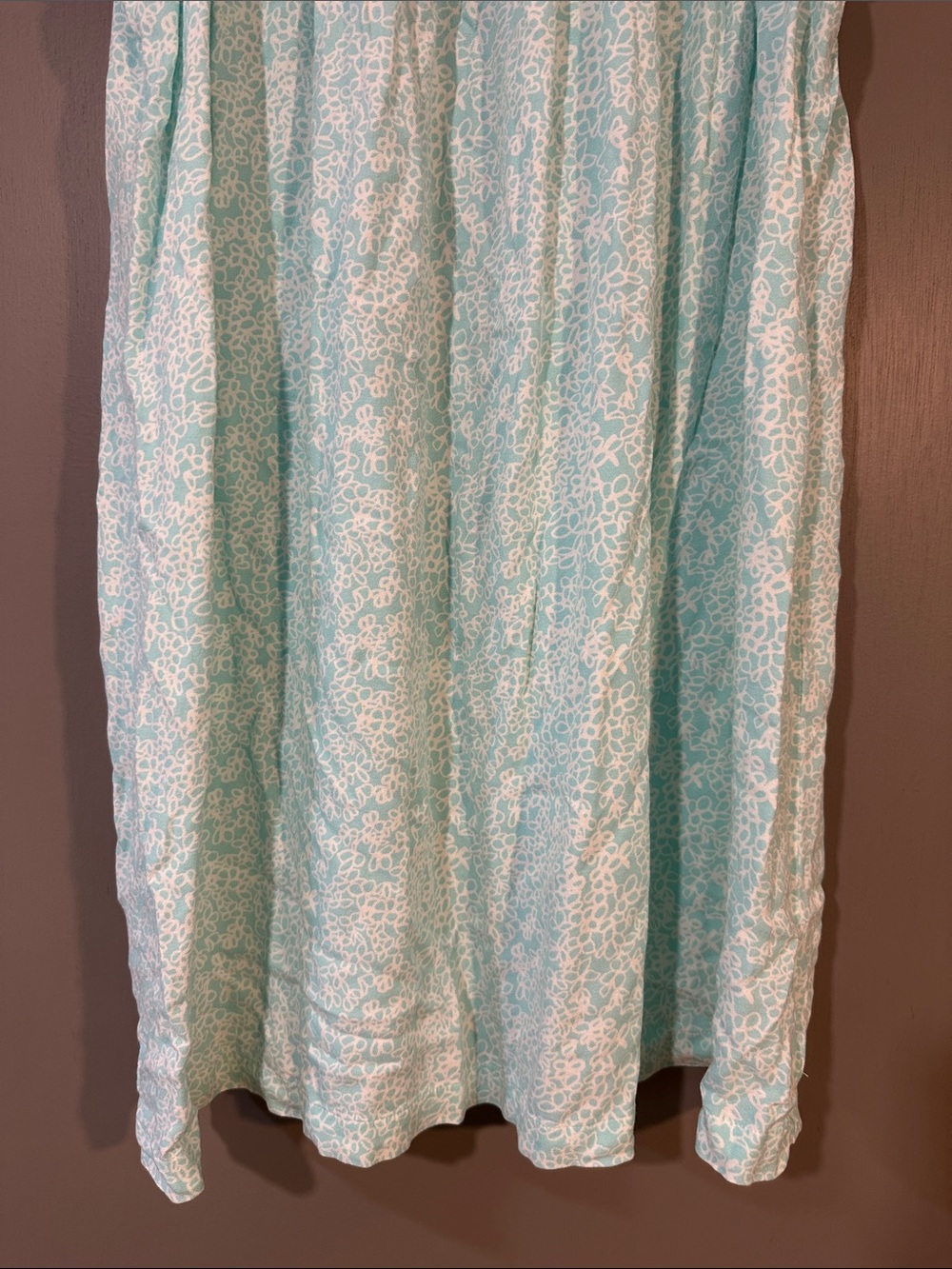 Crown & Ivy Mint Floral Smocked Dress Ruffle Sleeve Size L - Picture 5 of 9